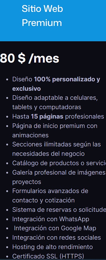 Sitio Web Premium